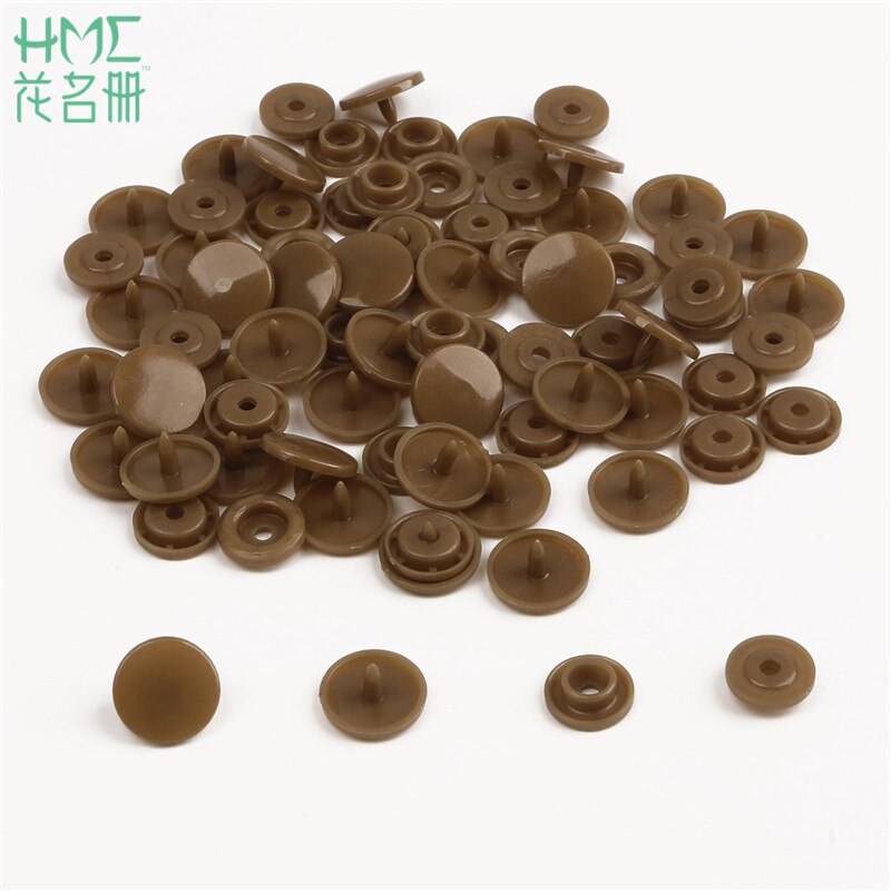 Lowest Price 50 Sets Baby Resin Snap Buttons T5 12mm Plastic Snaps Clothing Accessories Press Stud Fasteners Clips Scrapbooking: Brown