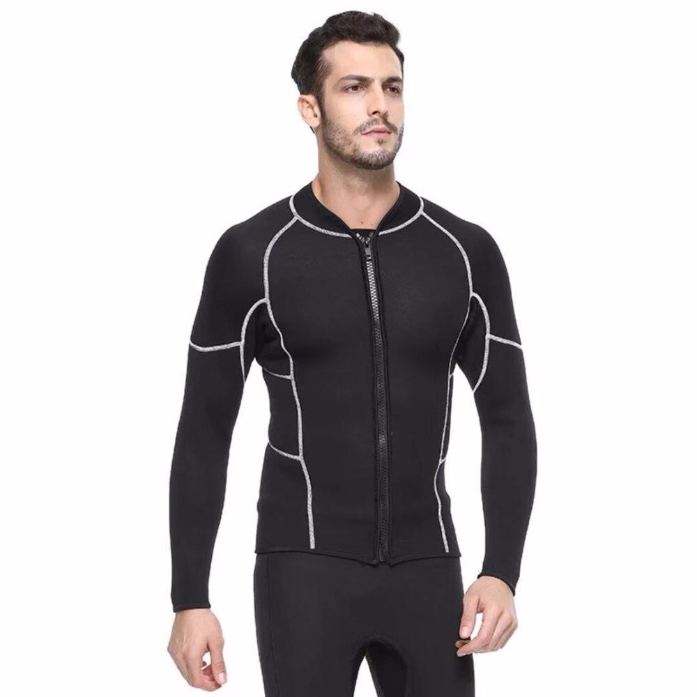 Smart-Chaqueta de neopreno de 3MM para hombre, trajes de buceo, Tops de natación, manga larga, protector de buceo