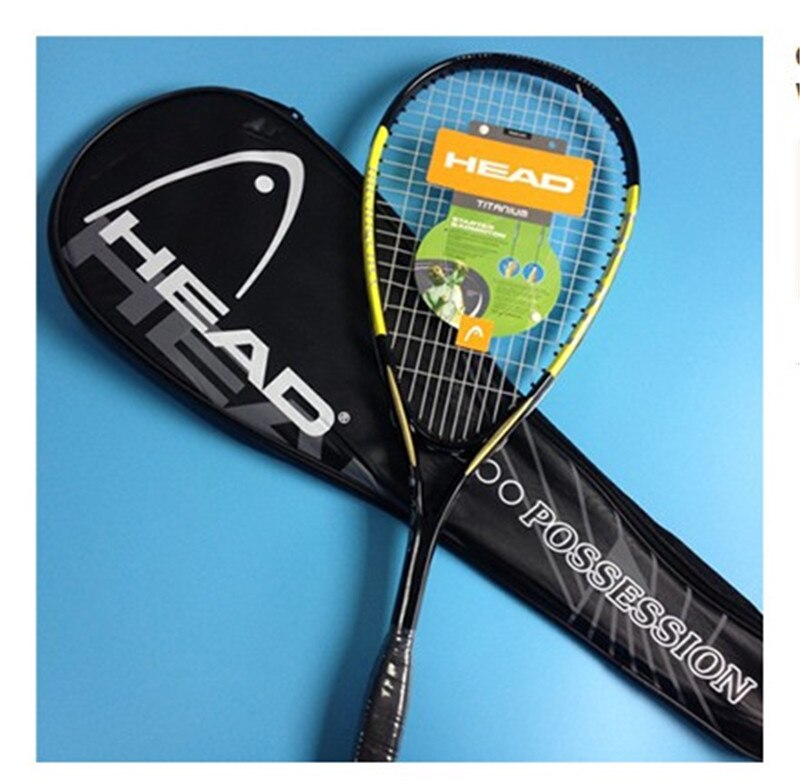 Carbon Squash Racket 1 Piece Padel With Original Squash Bag String Sports Training Raquete De Squash Racquet -40: Yellow