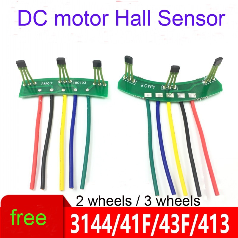 2 pces brushless dc motor hall sensor,3144/41f/43f/413 hall elemets com placa e cabo para 2-rodas/3-wheels veículos elétricos