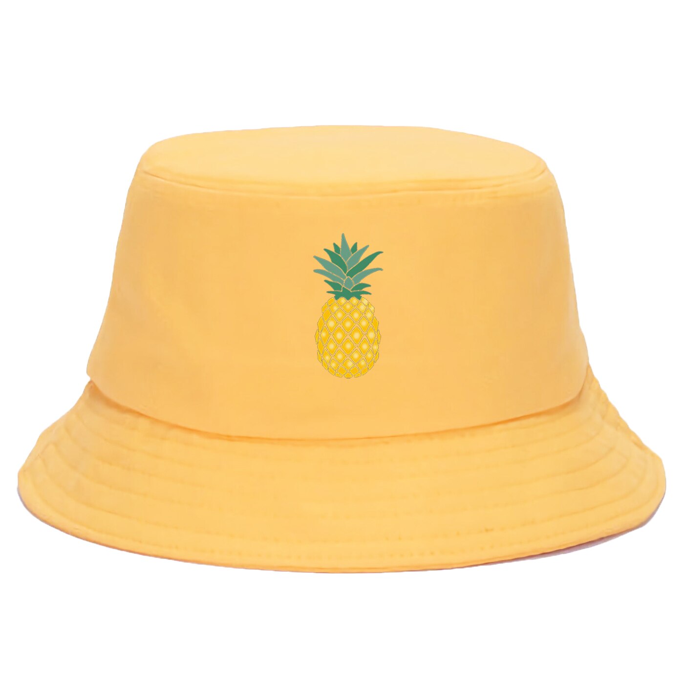 Ananas udskrivning solcreme spand hatte til kvinder og mænd panama harajuku fiskekapsler fisker hat hip hop udendørs sol cap: Gul 6