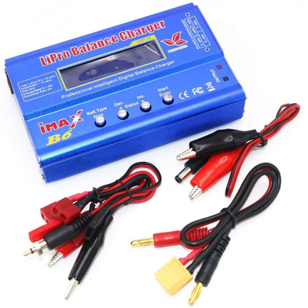 Imax B6 80W Xt60 Lipo Batterij Balans Oplader + B6ac Lipo Opladen Xt60 Adapter Board 2-6S Voor Rc Batterij