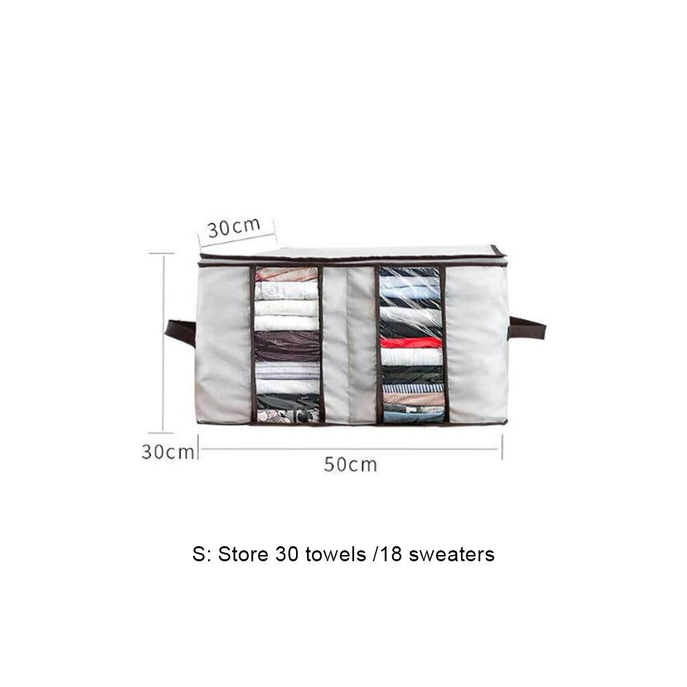 210D Oxford Portable Clothes Storage Bag Organizer Folding Closet Sweater Organizer For Clothes Pillow Quilt Blanket Bedding: S