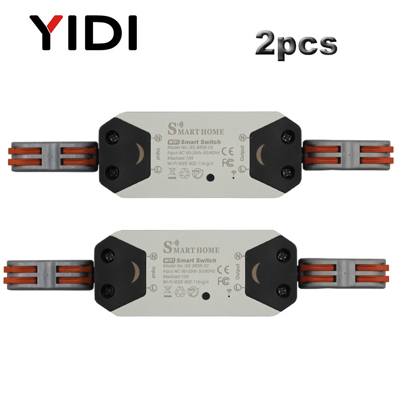 DIY WiFi Smart Light Switch Universal Breaker Timer Wireless Voice APP Smart Life Tuya Remote Control Switch Google Home Alexa: 2pcs