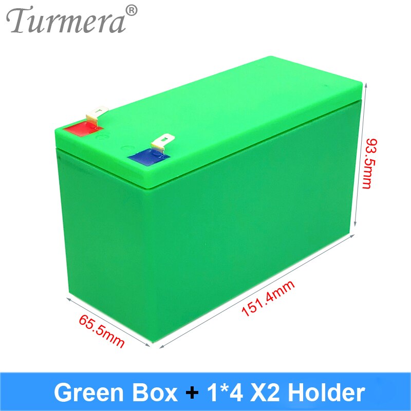 Turmera 32650 32700 Lifepo4 Battery Storage Box with 1x4 Bracket for 12V 7Ah Uninterrupted Power Supply and E-bike Battery Use