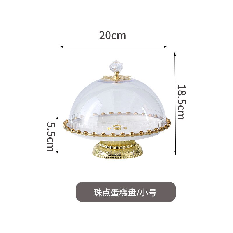 Simple European-style ceramic tall cake tray wedding birthday cake tray afternoon fruit snack cake tray kitchen supplies: 8inches  B