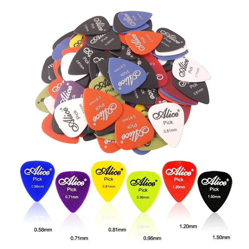 60 uds de púas para guitarra acústica púa/0,58/0,71/0,81/0,96/1,20/1,50mm