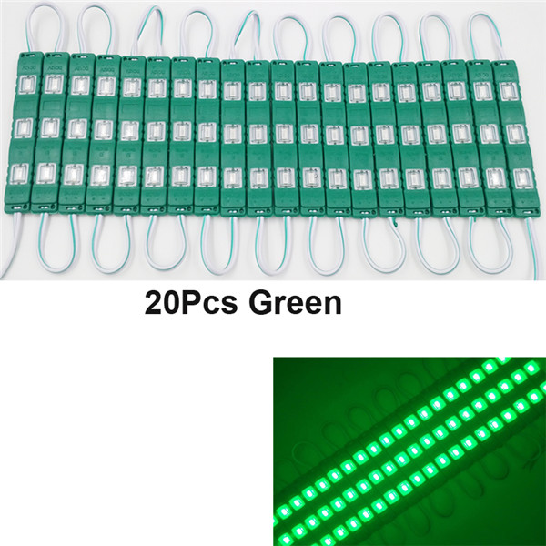 20ps 10ps ip65 5730 3 led modul vandtæt varm hvid, ren hvid, rød, grøn, blå, pink, gul sprøjtestøbningslys til  dc 12v: 20 stk grøn