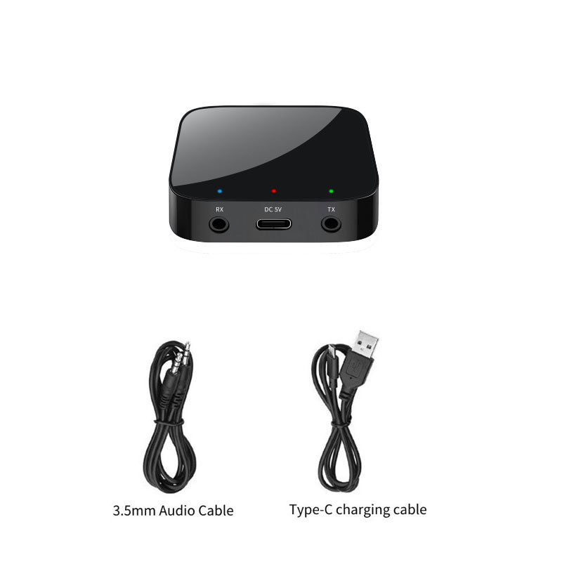 Bluetooth 5.3 Audio Transmitter and Receiver 2 In 1 Wireless 3.5mm Aux Audio Adapter Bluetooth Transmitter for TV Car Headphones