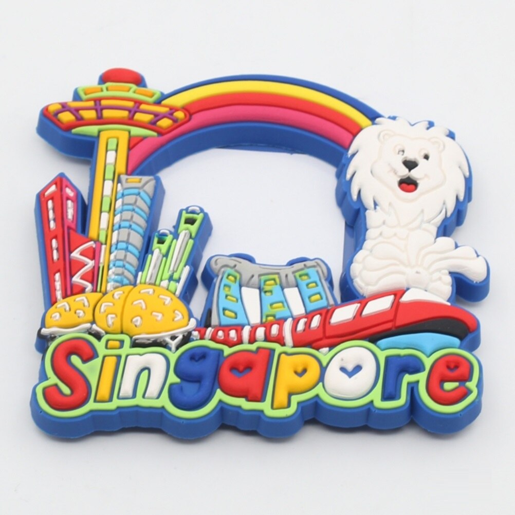 Singapore Rubber Fridge Magnet Tourist Souvenirs Refrigerator Magnetic Stickers Travel collection: B1229 (11)