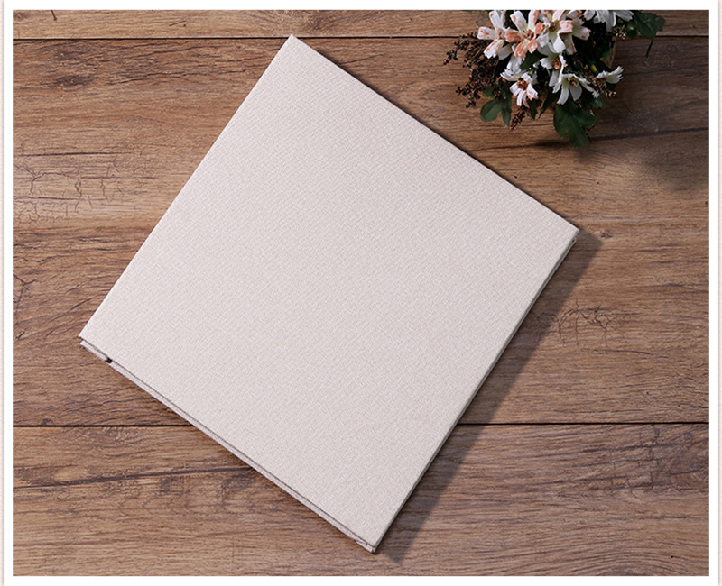 Lino 16 pulgadas álbum de fotos DIY amantes de Cumpleaños fotos de boda bebé foto abllum Scrapbook papel manualidades álbumes adhesivo: Beige - white page