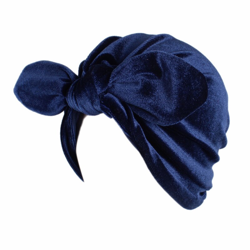 Foulard de tête en velours pour femmes, turban, prêt à porter, intérieur, casquette, musulman, inde,: 1