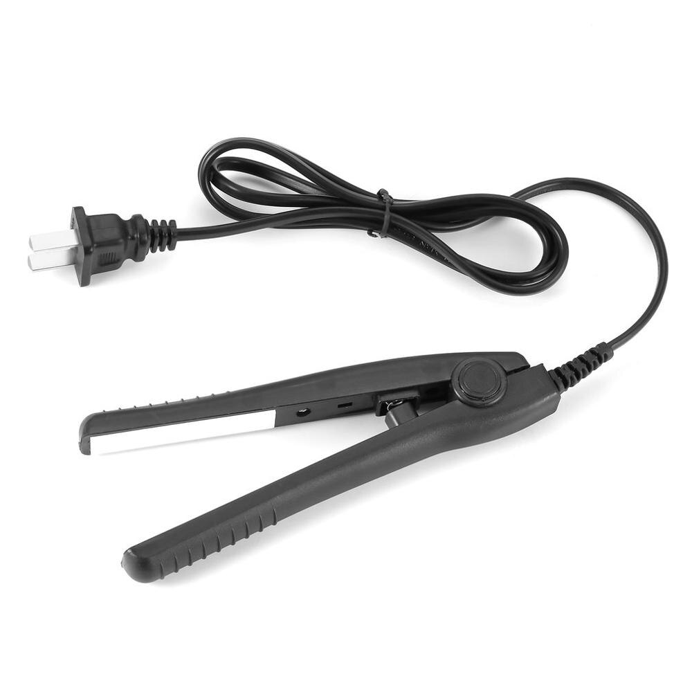Mini elektrisk skena platt järn keramisk hårrullare & amp; plattång hår permanent hår styling apparat crimper us plug