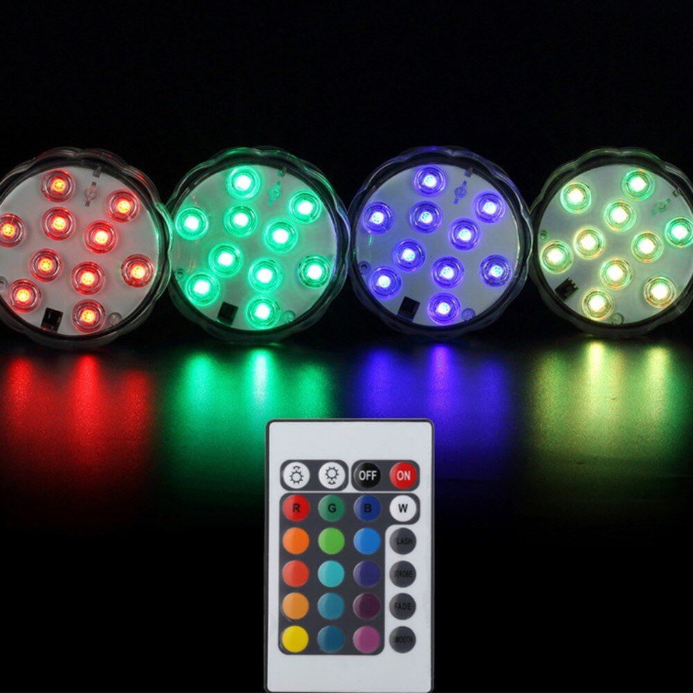 Tinghao 10 led fisktank rgb akvarieljus vattentät nedsänkbar vas poolbelysning undervattensdekor fjärrkontroll