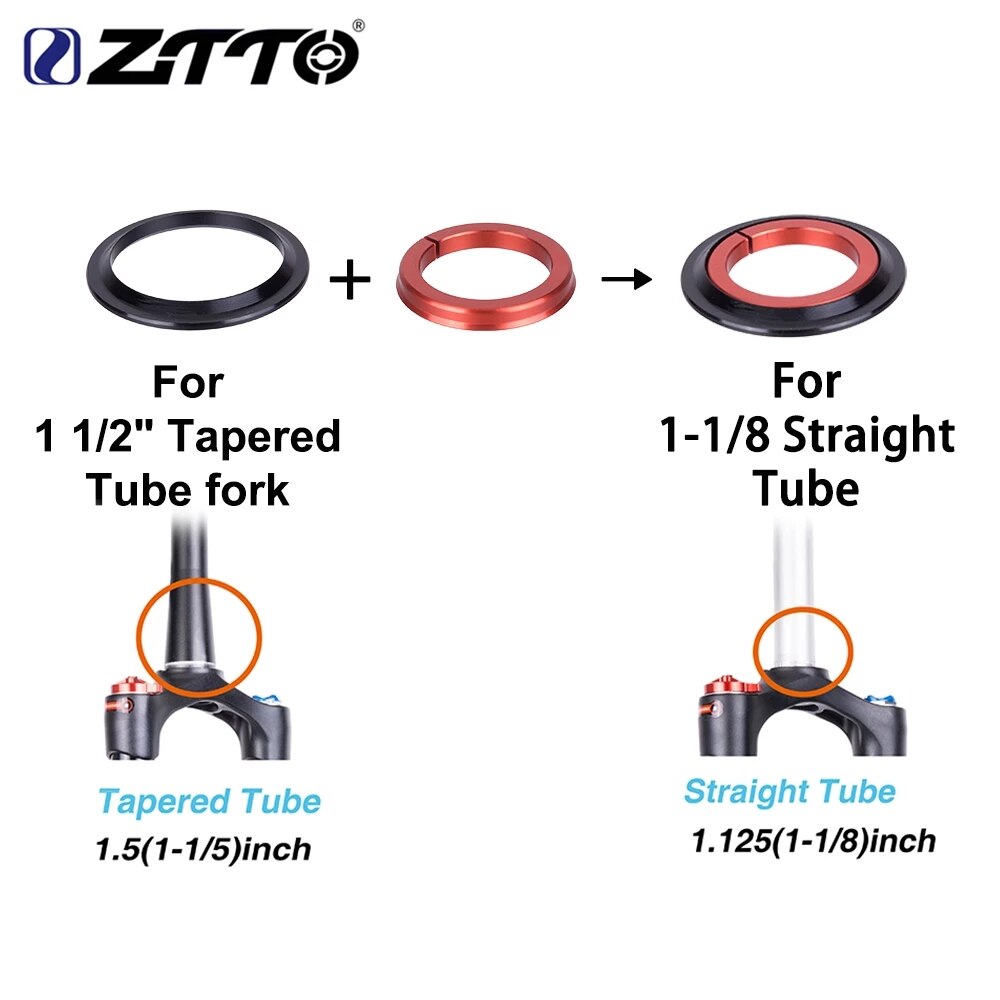 Ztto 4455ST Mtb Headset ZS44 ZS55 Tapered Straight Universal 1.5 Inch 28.6Mm Vork Nul Stack Geïntegreerde Met Cups Road fiets