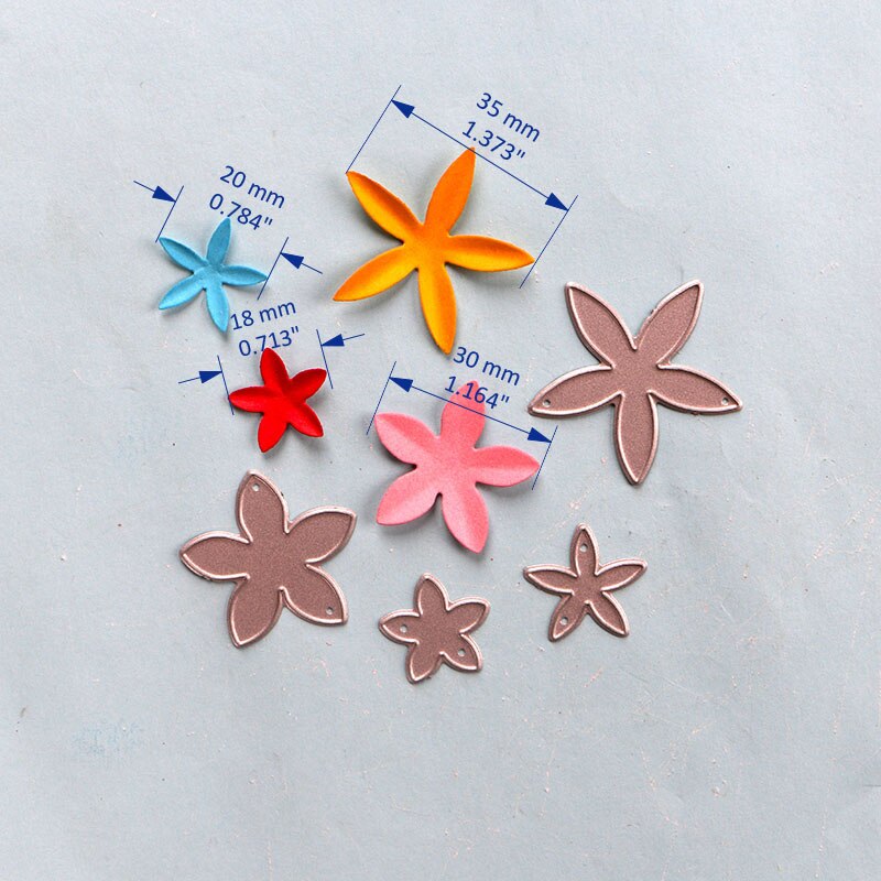 DUOFEN METAL CUTTING DIES small flowers set embossing stencil DIY Scrapbook Paper Album: 4pcs apple flowers
