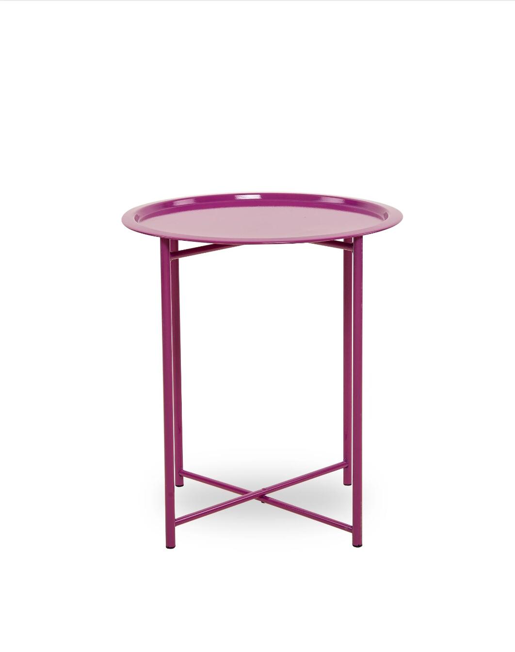 Handmade Coffee Table Foldable Portable Garden Patio Balcony Metal White Black Red Purple: Black