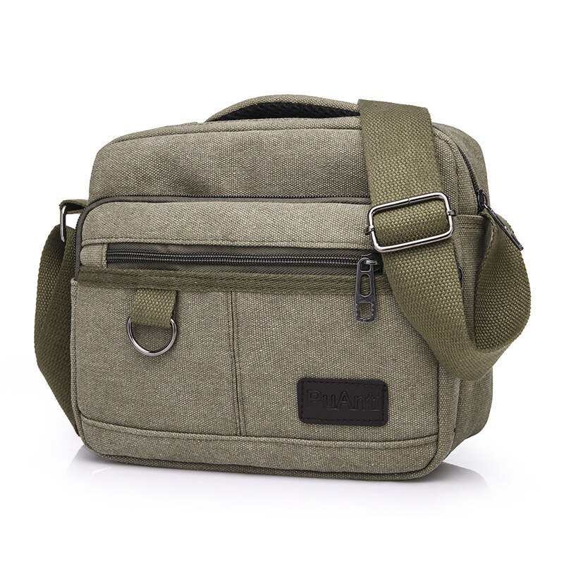 Casual Men's Messenger Bag Men Crossbody Shoulder Bags Male Canvas Travel Packs Top-handle Handbag: Green