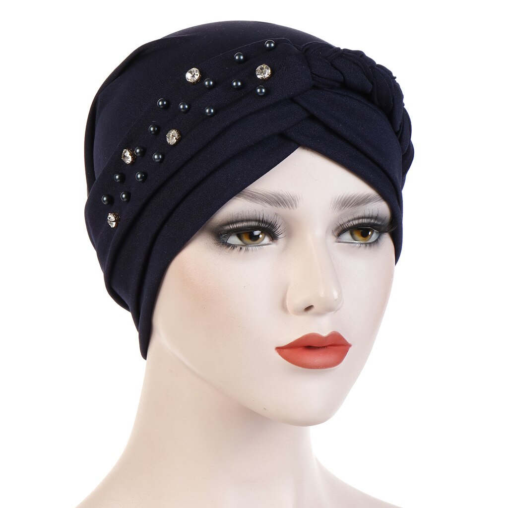 Hijab musulman, couvre-chef, bandeau croisé islamique, Turban, bandeau pour cheveux: 3