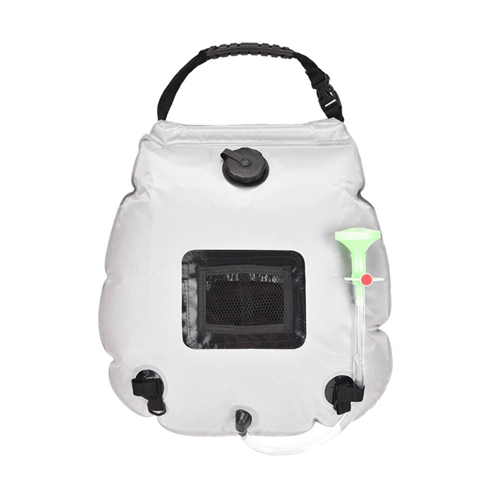 20L Water Tassen Outdoor Camping Douche Bag Solar Verwarming Draagbare Vouwen Wandelen Klimmen Bad Apparatuur Douchekop Schakelbare: 20L White Upgrade