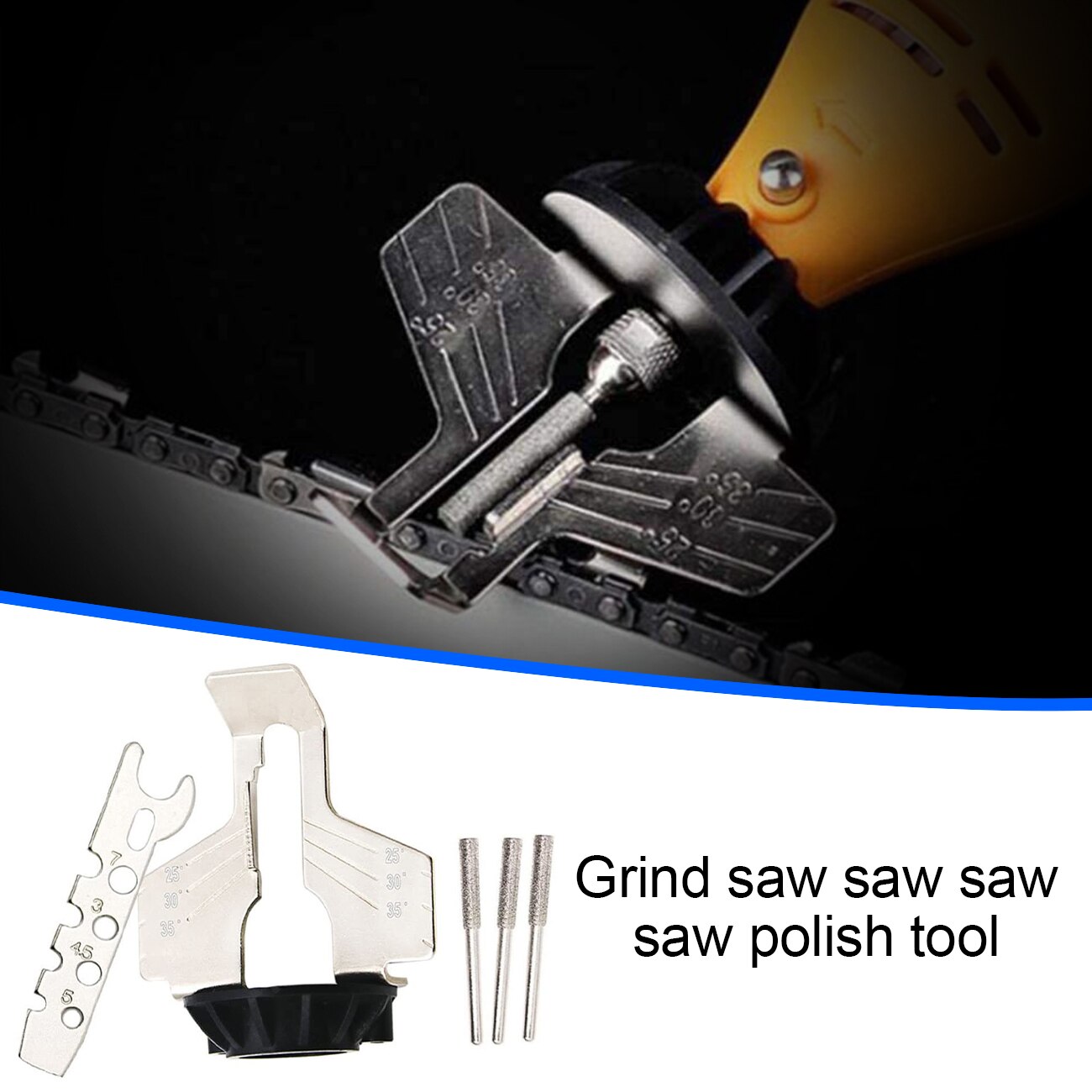 Chain Saw Sharpening Attachment Sharpener Guide Drill Adapter Head Chainsaw Sharpening Attachment Rotary Tool Accessory Kit