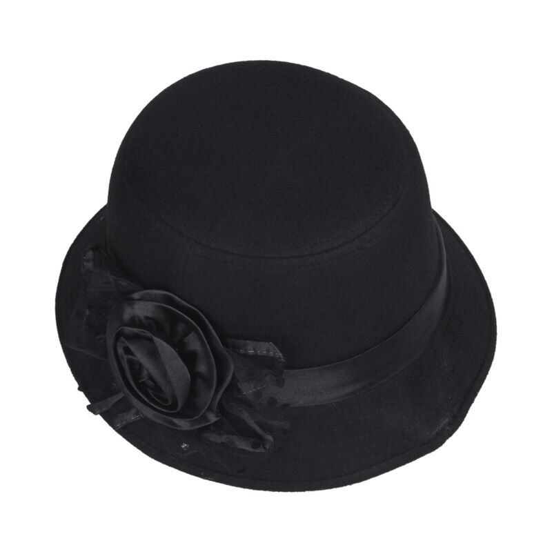 LNPBD – chapeau en feutre de laine pour femmes, couleur unie, rétro, Vintage, seau, automne, hiver