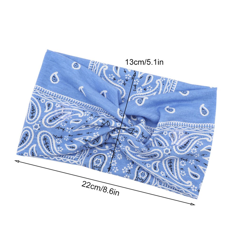 Unisex Paisley Print Stretch Knop Brede Hoofdband Anti-Leash Masker Haarband Zweet Absorberende Huidvriendelijke Yoga Workout zweetband