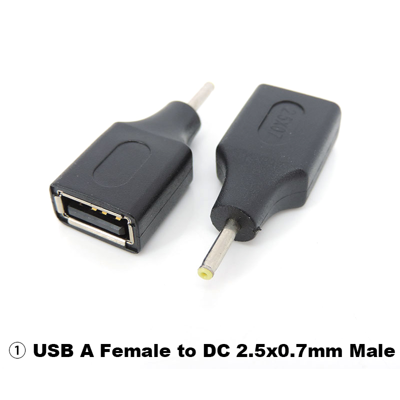 usb type A female to DC male 2.5x0.7 3.5x1.35 4.0x1.7 5.5x2.1 5.5x2.5 male 5.5x2.1 jack female power adapter connector converter: army green