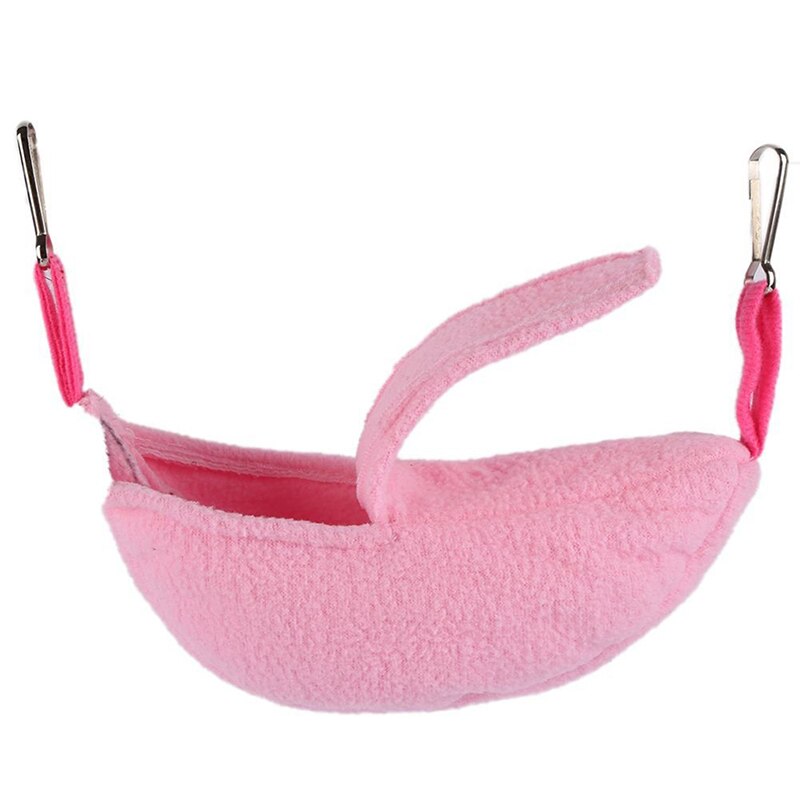 Hámster cálido nido Banana forma casa doble hamaca tela hámster pequeño Animal mascota nido suministros para mascotas: light pink
