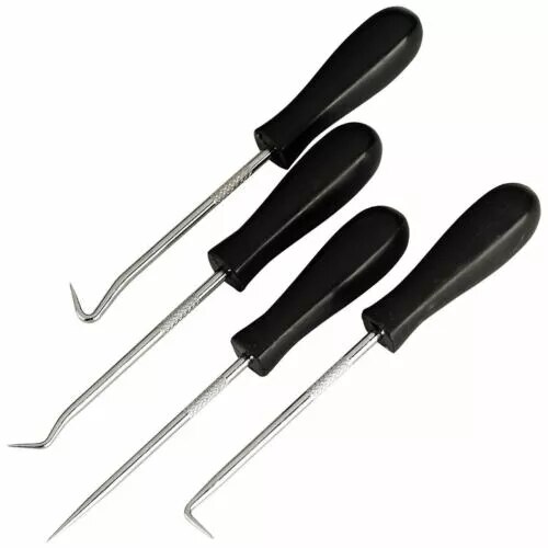 QTY4 Mini Hook and Pick Set O-Ring Cotter Pin Oil Seal Removal Puller Hand Tool