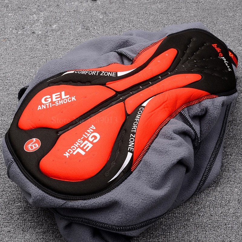 Vinter termisk fleece herre cykelbukser lange 5d polstrede vandtætte mtb cykelshorts reflekterende cykelbukser kompressionstights