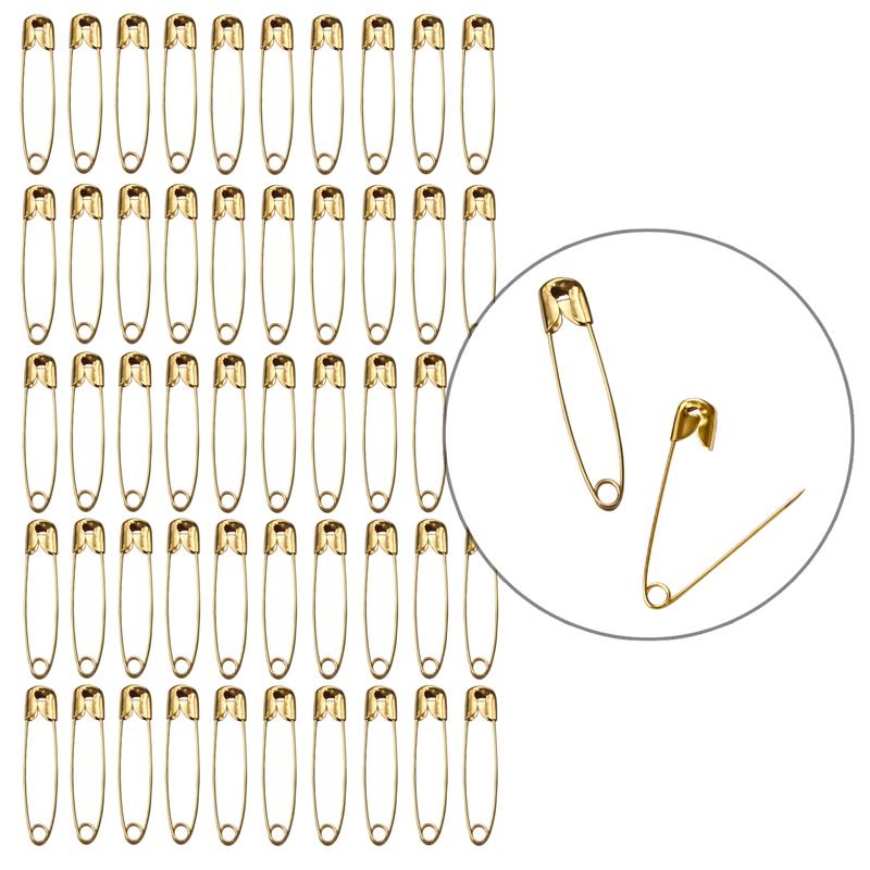 Alfileres de seguridad de , Clip de papel, herramientas de costura DIY, agujas de Metal dorado y plateado, broche de seguridad grande, accesorios, 50 Uds.: 50pcs-8x38mm-gold