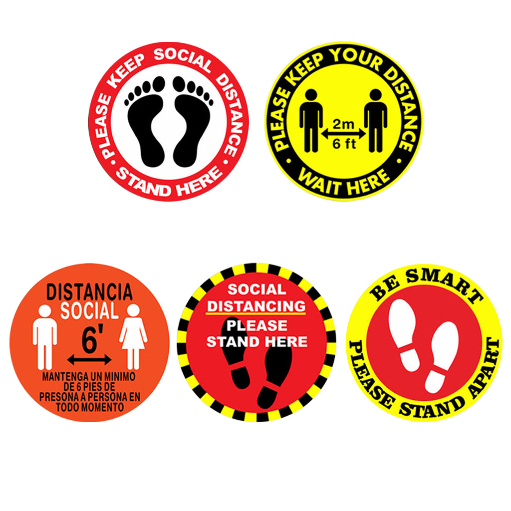 5x por favor mantenga su distancia separador Social pegatinas de suelo señal de seguridad de salud