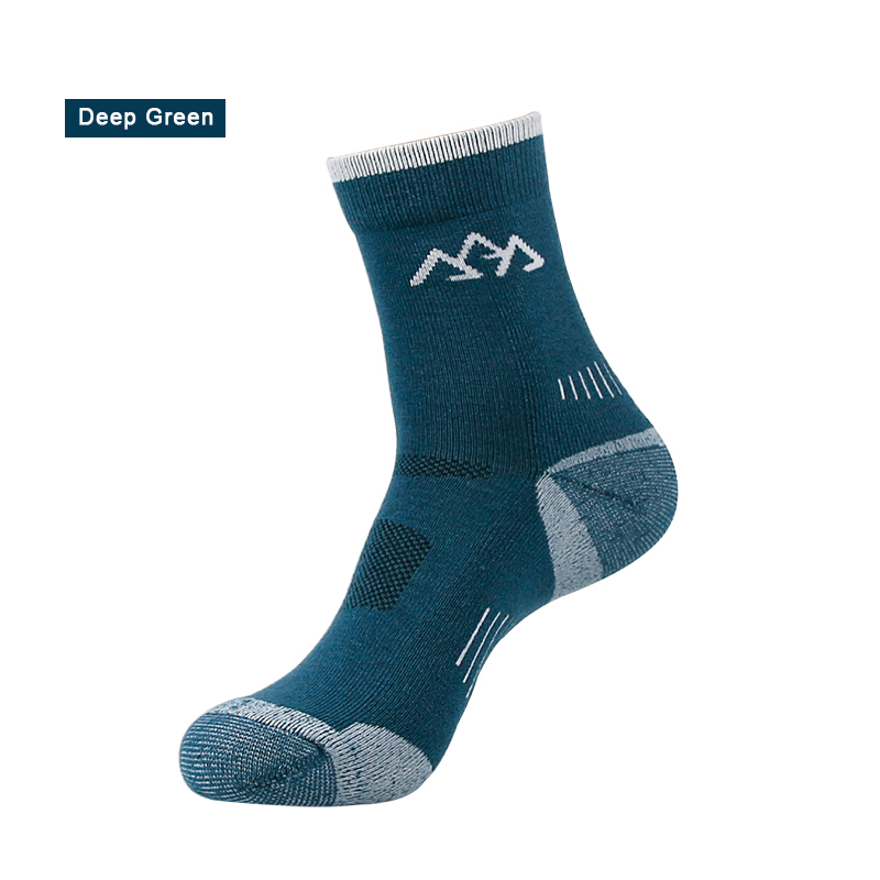 Santo 2 par  s017 herr tjocka ullstrumpor som transporterar andas deodorant anti-kvalster termiska sportskor: Djupgrön 2 par