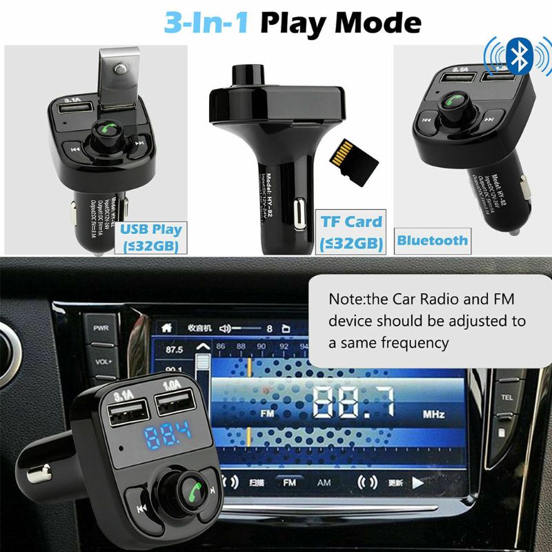 neue Bluetooth in-Auto Drahtlose Absender MP3 Radio Adapter Auto Bausatz Doppel USB Auto