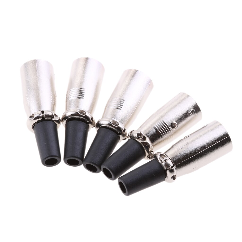 5X Xlr 3 Pin Male Mic Jack Plug Audio Microfoon Kabel Connector