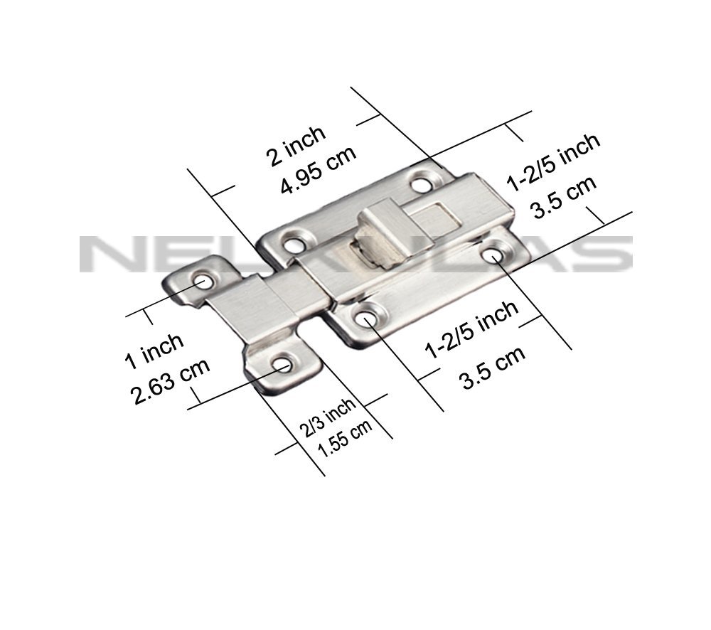 2pcs Stainless Steel Door Latch Sliding Lock Barrel Bolt 2-1/2" / 3-1/2" / 4-1/5"
