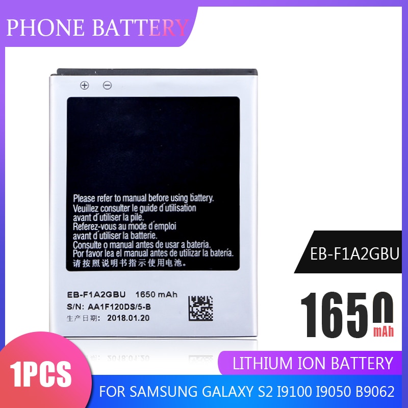 1650Mah EB-F1A2GBU Li-Ion Batterijen Voor Samsung Galaxy S2 I9100 I9050 B9062 I9108 I9103 I777 Vervangende Mobiele Telefoon Batterij