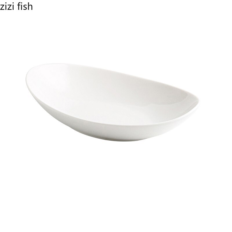 Ceramic Dinner Plate Seafood Sashimi Sushi Dishes Cooking Plates Restaurant Oval Tableware Snack Desserts Tray Fruit Salad Bowls