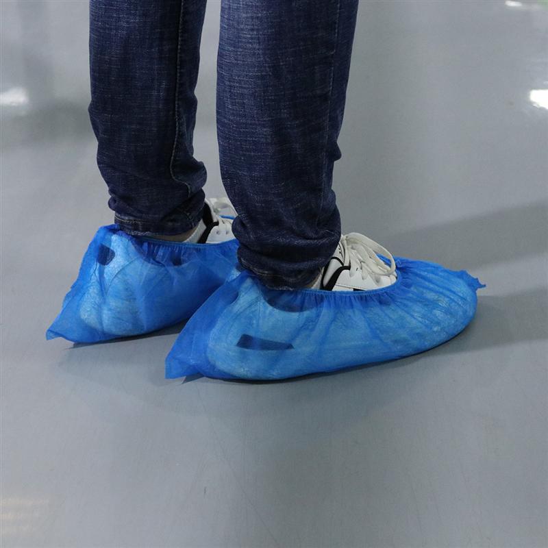 100 stk ikke-vævet stof engangs skoovertræk støvler skoovertræk husholdnings tykke vaskbare sko dækker skridsikre gæster