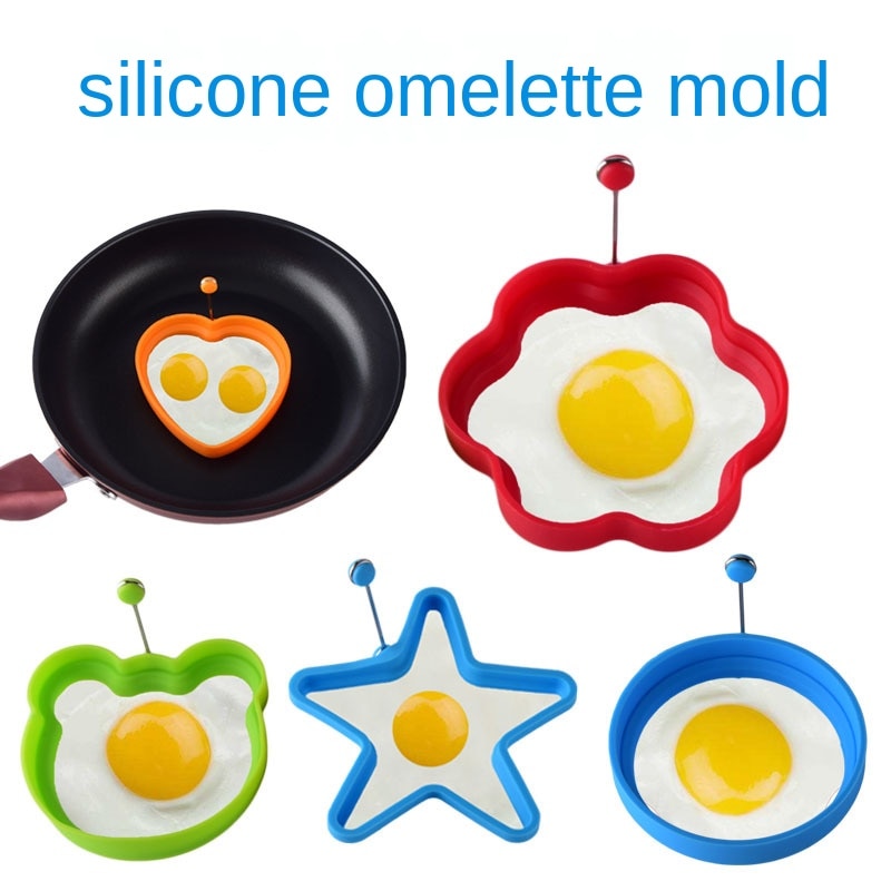 Silicone Fried egg mold round Heart-Shaped Star Bear Flower Omelette Maker Molded Silicone Omelette Pancake Baking Shape