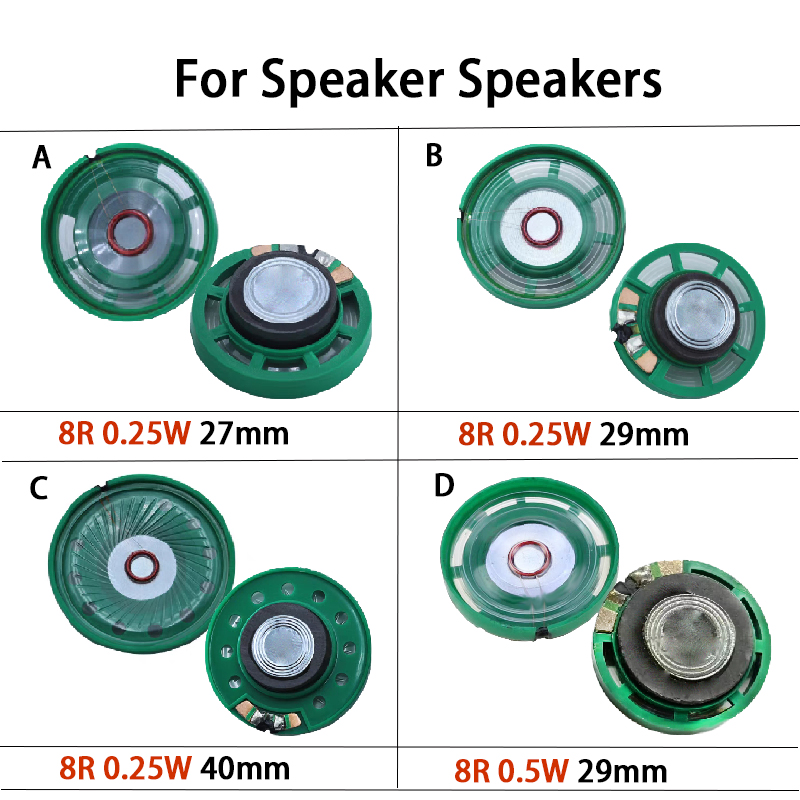 YUXI 2 sztuk dla głośnika zabawkowego 27/29/40mm 8R 0.25W/29mm 8R 0.5W zewnętrzny magnetyczny głośnik do drzwi głośnik głośnikowy System dźwiękowy