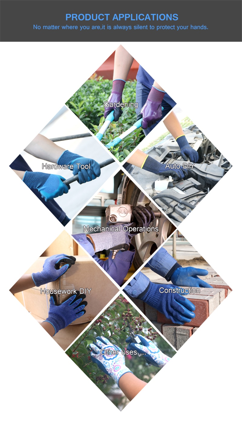 Seguro ferramenta de trabalho gmg cinza anti-corte hppe escudo preto nitrilo espuma revestimento luvas de segurança trabalho corte à prova luvas