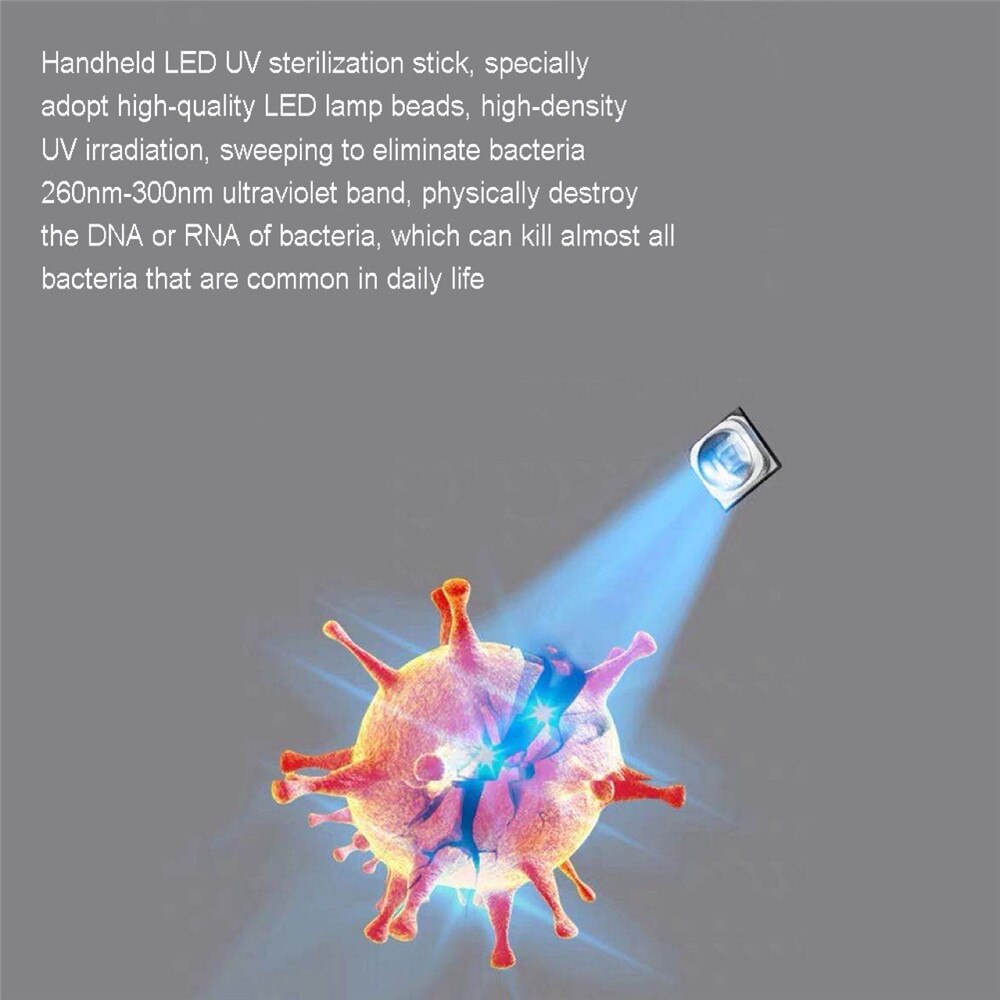 Portable Mini UV Disinfection Sterilizer Lamp LED Handheld Ultraviolet Germicidal Light USB Power Holding Ultraviolet Lamps