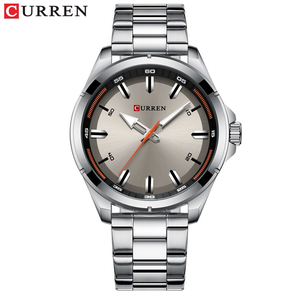 Gouden Horloges Voor Mannen Eenvoudige Business Horloges Met Roestvrij Stalen Band Horloges Man Klok Luxe: silver gray watch