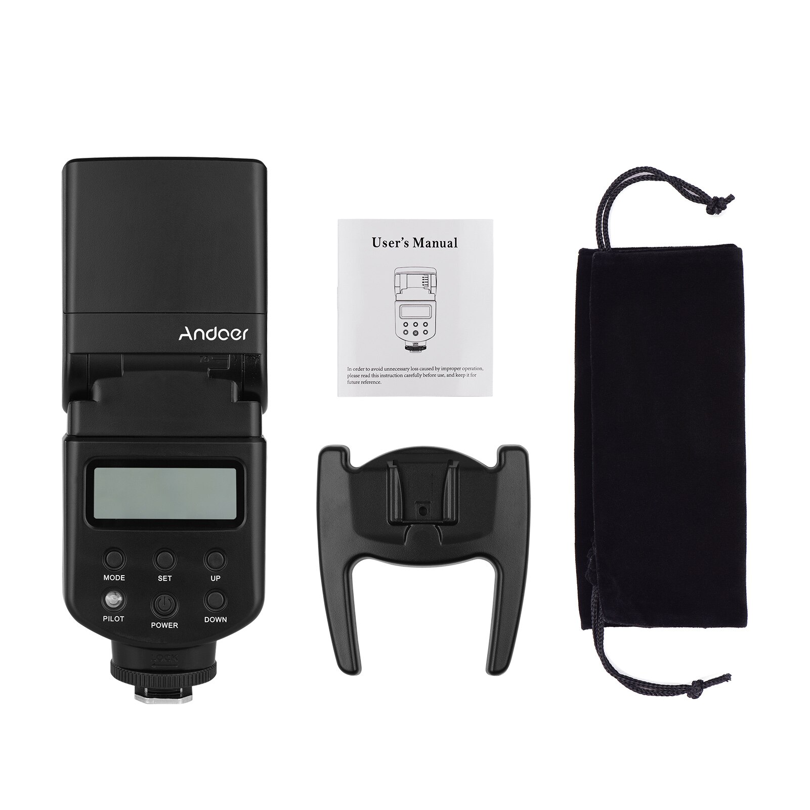 Andoer Flash Speedlite GN40 LED Fill Light On-camera Flash With Bracket Replacement for Canon Nikon Olympus Pentax DSLR Cameras