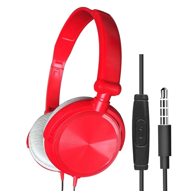 3.5Mm Wired Hoofdtelefoon Muziek Gaming Headset Bass Stereo Opvouwbare Oortelefoon Met Microfoon Volumeregeling Off White Hoofdtelefoon Voor Pc