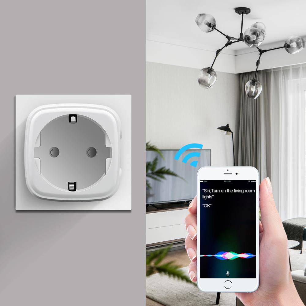 Apple Homekit Smart Control WiFi Socket Power Wall Outlet EU Plug Siri Voice Home Relay Breaker Switch Work With Apple Home kit