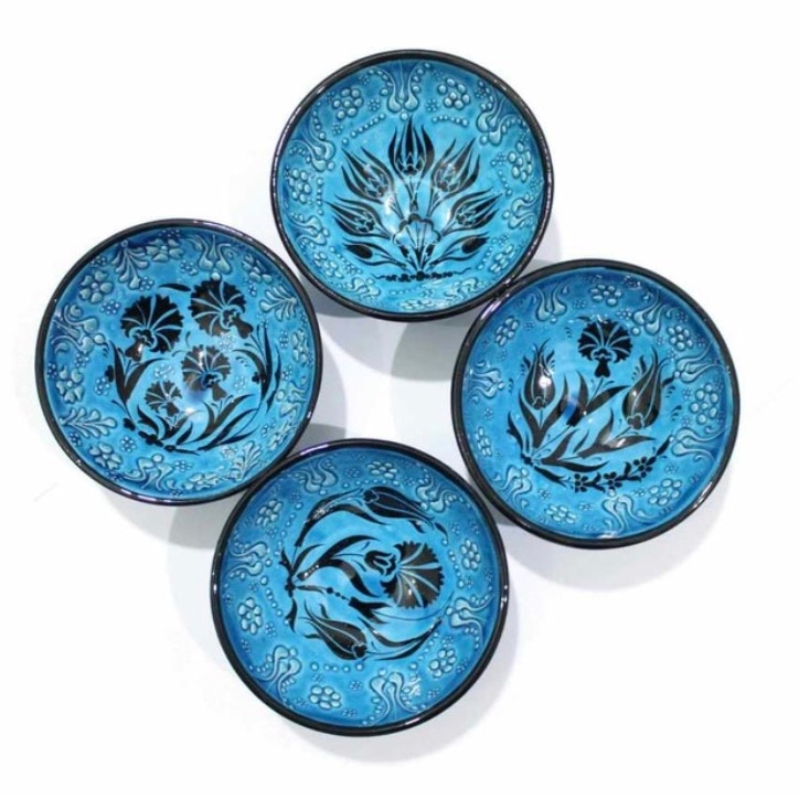 4 PCS Anatolian Turkse Ottomaanse Japanse Decoratieve Keramische Bowls Turkse Kleine Vinger Kommen Turkse Made in Turkije