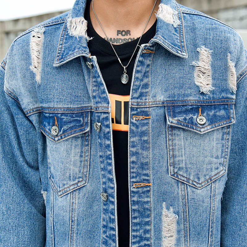 Japonais rétro jean bomber veste streetwear décontracté Harajuku cowboy manteau automne vintage denim vestes hommes hip hop